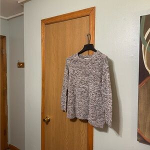 Lou & Grey for Loft Medium Long Sleeve Scoop Neck Marled Pullover Sweater - EUC